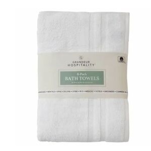 Grandeur Hospitality Bath Towel 6 Pack 34" X 54" 100% Cotton 6 Pack